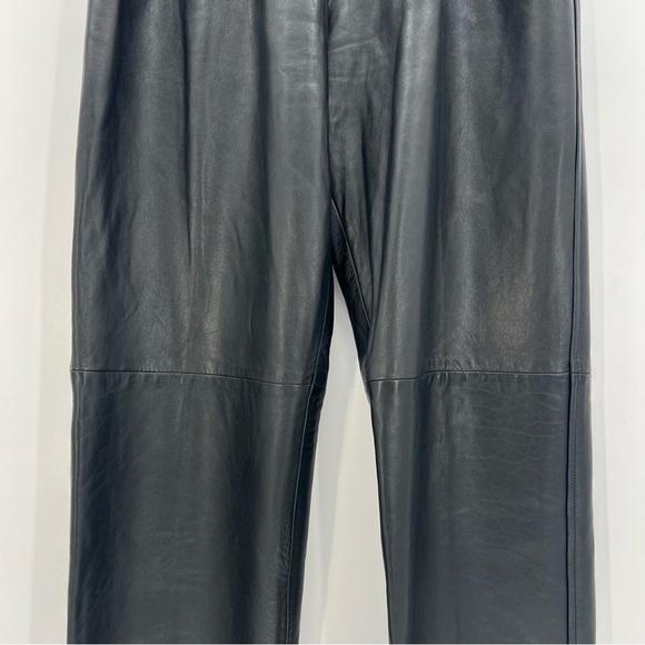 Henry Nichols 100% Genuine Leather Black Pleated Leather Pants Size 36 See Meas. - Picture 8 of 12